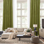NICETOWN Moss Green Velvet Drapes 120 inch Long for Living Room - Room Darkening Thermal Insulated Noise Reducing Curtains for Film, Extra Long Drapes for Large Door Windows (2 Panels, 52 x 120),
