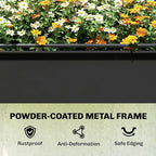 Outsunny Raised Garden Bed with Flip-Up Greenhouse Cover, Metal Elevated Garden Bed with Legs and Drainage Hole, Outdoor Raised Planter Box for Vegetables Herbs Flowers, 39.4" x 19.3" x 53.5", Black