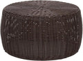 Household Essentials Handwoven Resin Storage Stool Ottoman, Brown
