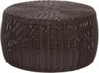 Household Essentials Handwoven Resin Storage Stool Ottoman, Brown