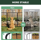 FXW Garden Fence Outdoor for The Yard – 40in(H) x 54.7ft(L) Heavy Duty Metal Animal Barrier for Dog and Rabbit, Decorative Dog Fence, 24 Panels, Black