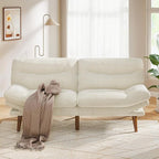 Pipishell Futon Sofa Bed, 75 Inch Corduroy Futon Couch Convertible with Adjustable Backrest and Armrests, Recliner Sleeper Sofa for Small Spaces, Living Room, Office, Guest Room (White, 75 Inch) | Adjustable