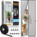 AUGO Magnetic Screen Door - Self Sealing, Heavy Duty, Hands Free Mesh Partition Keeps Bugs Out - Pet and Kid Friendly - Patent Pending Keep Open Feature - 38 Inch x 97 Inch