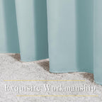NICETOWN Sky Blue Curtains for Kids Room - Triple Weave Microfiber Home Thermal Insulated Solid Ring Top Blackout Panels/Drapes for Bedroom(Sky Blue, Set of 2, 52 x 95 Inch)
