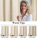 H.VERSAILTEX Curtains for Bedroom Black Out Thermal Insulated Linen Textured Curtains Room Darkening Curtain Living Room Curtain 2 Panel Sets, Bleached Sand, 52x96 Inch
