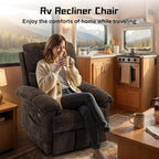 Recliner Chair, Swivel Rocker Recliner Chair for Adults, Small Recliners for Small Spaces, Upholstered Manual Recliner with Side Pockets, Nursery Rocking Chair for Living Room, Chenille, Brown