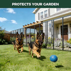 FXW Garden Fence Outdoor for The Yard – 45in(H) x 54.7ft(L) Heavy Duty Metal Animal Barrier for Dog and Rabbit, Decorative Dog Fence, 24 Panels, Black