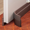 GroTheory 2 Pack Door Draft Stopper, Under Door Sweep for Exterior & Interior Doors, Weather Stripping Door Seal, Garage Window Blocker Noise Cold Air Insulation, Draft Guard Brown 2" W x 39" L