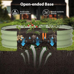 Raised Garden Bed Kit, 4x2x1 ft Galvanized Planter Box Outdoor with Safety Edging, Large Metal Raised Beds for Gardening Vegetables Flower Herb (Avocado Green)