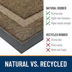 OLANLY Front Door Mat Indoor Outdoor Entrance, Waterproof All-Season, All-Weather Doormat, Sturdy Natural Rubber, Fade Resistant, Low Profile, Easy Clean Patio Porch Entryway Mat, 71x23, Brown