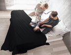 Utopia Bedding Black 100% Cotton Waffle Blanket 300 GSM [Queen - 90x90 Inch] Soft Lightweight Breathable Bed Blanket for All Season