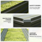 Outsunny 8 x 2 x 1ft Galvanized Raised Garden Bed Kit, Outdoor Metal Elevated Planter Box with Safety Edging, Large Raised Bed for Growing Flowers, Herbs and Vegetables, Dark Gray