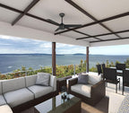 Hunter 44 inch Outdoor or Indoor Ceiling Fan No Light - Black Ceiling Fan without Light, For Patio, Porch, Garage, or Living Room, Standard Mount, 3 Blades, Pull Chain - Cassius 50260, Matte Black