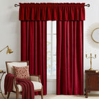 NICETOWN Red Velvet Valance Curtains for Windows 18 inch Length, Kitchen Window Treatment Room Darkening Girls Bedroom Decor, W52 x L18, 1 Panel