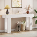 Tribesigns 63-Inch Long Console Table, Wooden Rectangular Sofa Table Behind The Couch, Farmhouse Entryway Table for Entrance, Hallway, Living Room (White)