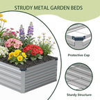12x2x1 ft(2 Pack) Galvanized Raised Garden Bed,Outdoor Planter Box Metal Patio Kit Planting Bed for Vegetables Flowers and Succulents,Silver