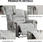 CANMOV Manual Recliner Chair Set of 2, Classic and Traditional Manual Recliner Chair with Comfortable Arms and Back Single Sofa for Living Room, White Grey