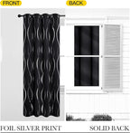 NICETOWN Blackout Curtain Panels 84 inches - Light Reducing Thermal Insulated Solid Grommet Blackout Curtains/Panels/Drapes for Living Room/Nursery/Kids Room (Set of 2, 42" Wide, Black)