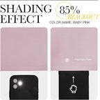 NICETOWN Room Darkening Short Curtains for Kitchen - Thermal Insulated Solid Grommet Top Room Darkening Curtain Panels/Draperies for Bedroom/Cafe (Baby Pink, 1 Pair, 34 x 50 Inch)