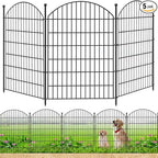 Decorative Garden Fence 40in (H) x12ft (L), 5 Pack No Dig Fence Animal Barrier for Dog, Arched Flower Bed Edging, Wire Border Panel Fencing for Yard Patio Outdoor Decor