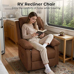 Recliner Chair, Reading Chair for Adults with Side Pockets, Recliners with Padded Deep Seat, Small Recliners for Small Spaces, Linen Fabric Comfy Chair for Bedroom, Living Room, and RV