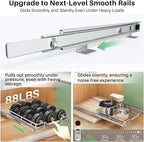 Pull out Cabinet Organizer, 18"W X 21"D, Heavy Duty Smooth Sliding Under Cabinet Shelves for Pots and Pans, Full-Extension Roll out Drawers, Slide out Organization for Home Kitchen Pantry