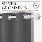 NICETOWN Grey Blackout Curtain Panels for Bedroom, Thermal Insulated Grommet Top Blackout Draperies and Drapes for Basement (2 Panels, W42 x L68-inch, Grey)