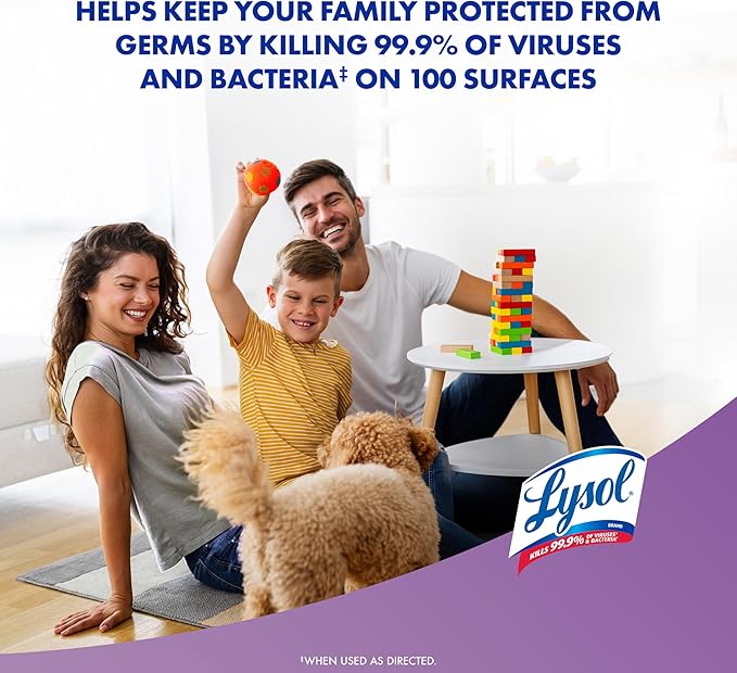 Lysol Disinfectant Spray, Sanitizing and Antibacterial Spray, For Disinfecting and Deodorizing, Lavender & Cotton Blossom Scent, 19 Oz (Pack of 2)