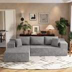 Homall 108" Modular Sectional Sofa, Boneless Couch with L-Shape Chaise, Cloud Couch with Deep Seat Upholstered, No Assembly Required for Living Room, Bedroom (Chenille, Grey)