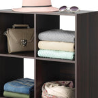 Whitmor 6 Cube Storage Organizer, 3 Tier Stackable Mdf Wood Bookcase, Open Storage Display Bookshelf, Storage Cabinet for Living Room, Bedroom, Home, Office, 23.7"L x 11.7"W x 35.2"H, Espresso