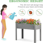 Raised Garden Bed with Legs, 40x20x31'', Solid Wood Elevated Planter Box for Outdoor Backyard Patio