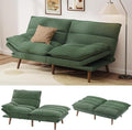 Pipishell Futon Sofa Bed, Convertible Futon Adjustable Backrest & Armrests, Corduroy Sleeper Couch for Small Spaces, Living Room, Office, Guest Room (Moss Green, 66 Inch)