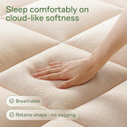 Ultra Soft California King Size Mattress Topper - Viscose Made from Bamboo Pillow Top Mattress Pad for Back Pain Relief - Naturally Cooling for Hot Sleepers, Beige