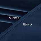 NICETOWN Navy Blue Velvet Blackout Curtains 96 inch Long for Bedroom and Living Room, Rod Pocket Drapes Soft Privacy Protection Window Treatments for Hall (2 Pieces, 52" Wide)