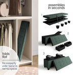 Storage Ottoman Bench with Bins, 43-in Storage Bench for Bedroom End of Bed, Folding Foot Rest Ottoman for Living Room Max 660lbs, Velvet Ottomans, Green