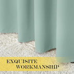 NICETOWN Window Treatment Sliding Door Curtain - Thermal Insulated Width Solid Blackout Patio Glass Door Drape, Extra Wide Draperies (Seafoam Green, 100 inches Wide x 84 inches Long)