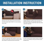 H.VERSAILTEX 4 Piece Stretch Sofa Covers for 3 Cushion Couch Covers for Living Room Furniture Slipcovers (Base Cover Plus 3 Seat Cushion Covers) Upgraded Thicker Jacquard Fabric (Sofa, Chocolate)