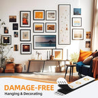 XL Picture Hanging Strips Heavy Duty, 80 Strips Damage Free Removal Picture Hangers for Wall, Sticky Hook & Loop Adhesive Strips for Poster/Picture/Home/Office, 40 Pairs/X-Large, Black
