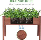 Raised Garden Bed with Legs (48x24x30''), Solid Wood Elevated Planter Box for Outdoor