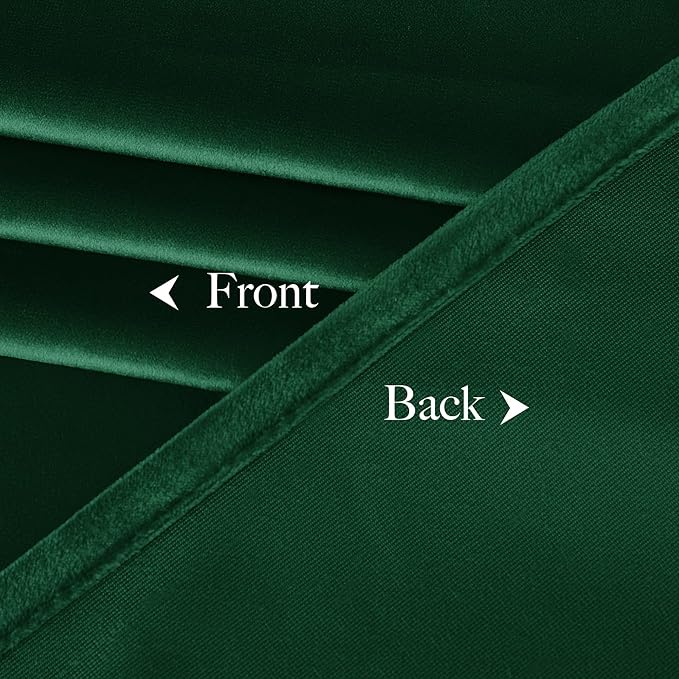 NICETOWN Emerald Green Velvet Curtains 96 inches Long (2 Panels, 52-inch Wide), Home Decoration Thermal Insulated Drapes for Forest Theme Kids Bedroom