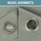 H.VERSAILTEX Sage Green Curtains/Drapes Blackout for Bedroom Room Darkening Thermal Curtains for Living Room Noise Reducing Sound Proof Solid Grommet Curtain (One Panel, Light Sage, 52" W x 102" L)