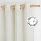 NICETOWN Linen Blend Kitchen Window Curtains Over Sink, Grommet Short Curtains for Small Window Thick Flax Linen Weave Privacy Added for Cafe/Bathroom, Off White, W55 x L36, 2 Panels