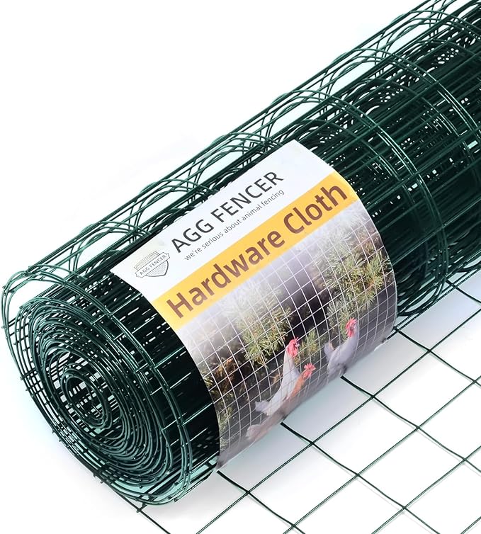 24in x 100ft Green Hardware Cloth 2x3 inch 16Ga PVC Coated Wire Mesh Vinyl Coated Fence, Welded Metal Chicken Wire Fencing Roll, Garden Plant Fencing, for Chicken Coop and Home Improvement