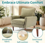 OLIXIS Comfy Accent Chair for Living Room Bedroom and Waiting Room, Upholstered Mid-Century Reading Chair with Pillow and Solid Wood Legs, Wide Singe Modern Lounge Sofa (Green, 2 Pack)