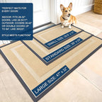 OLANLY Front Door Mat Indoor Outdoor Entrance, Waterproof All-Season, All-Weather Doormat, Sturdy Natural Rubber, Fade Resistant, Low Profile, Easy Clean Patio Porch Entryway Mat, 71x34, Beige
