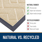 OLANLY Front Door Mat Indoor Outdoor Entrance, Waterproof All-Season, All-Weather Doormat, Sturdy Natural Rubber, Low Profile, Easy Clean Patio Porch Entryway Mat, Herringbone Brick (Beige, 71x47)