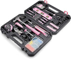 Amazon Basics 142-Piece Household Tool Kit for Home Repair, Hand Tools with Storage Case, 13.39 x 9.25 x 2.95 inch, Pink