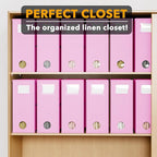 SpaceAid 12 Pack Bed Sheet Organizers and Storage, Foldable Sheet Organizer for Linen Closet, Sheets Set Folder Keeper with Window XL (Queen & King Size) Bedding Container (Pink, 12 Pack)