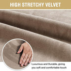 H.VERSAILTEX Velvet Dining Chair Covers Stretch Chair Covers for Dining Room Set of 2 Parson Chair Slipcovers Chair Protectors Covers Dining, Soft Thick Solid Velvet Fabric Washable, Taupe