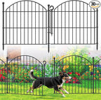 Decorative Garden Fence 24in (H) x10ft (L), 5 Pack No Dig Fence Animal Barrier for Dog with Lock, Arched Flower Bed Edging, Wire Border Panel Fencing for Yard Patio Outdoor Decor